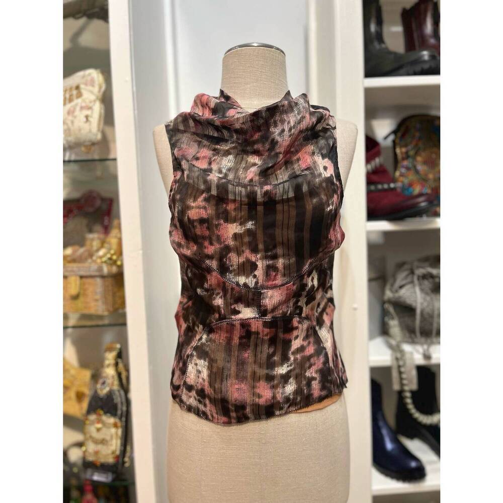 NEW BYRON LARS flounce tank in pink mix